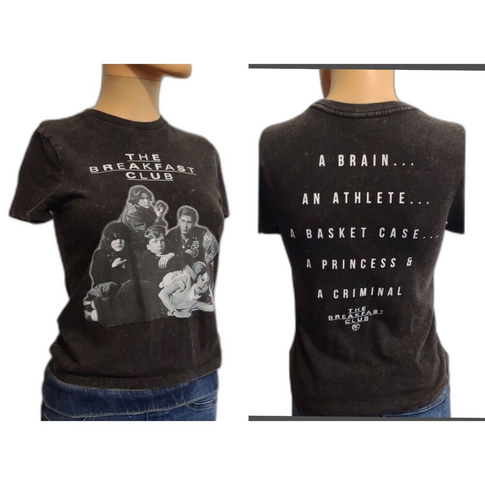 The Breakfast Club graphic baby doll tee XS vintage look 100% cotton black quote